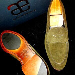 Allen Edmonds Mercer Street Speed Welt Charcoal Gray Suede Loafers 10.5D